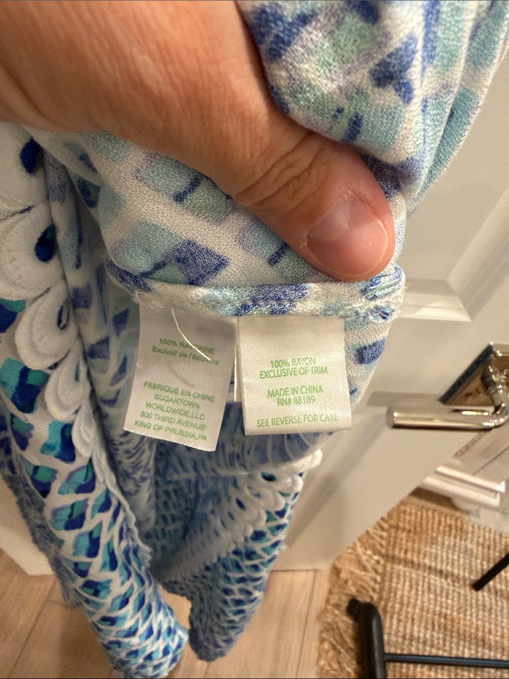Lilly Pulitzer Blue and Aqua Floral-Print Dress - Picture 8 of 8